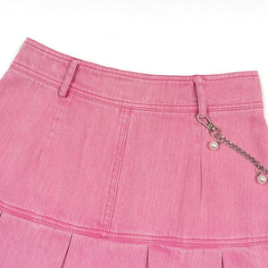 Barbie Pleated Denim Mini Skirt