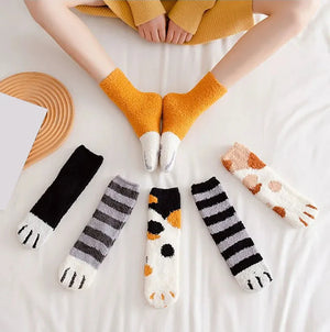 Cat Paw Plush Socks