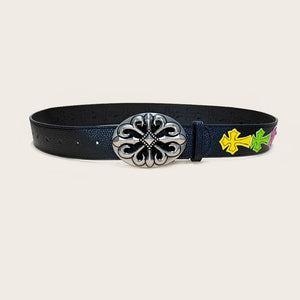 Colorful Cross Buckle Belt