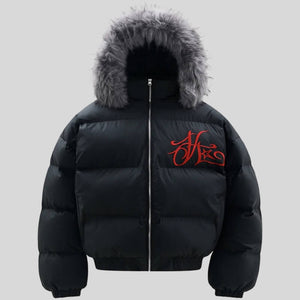 Faux Fur Hooded Puffer Jacket