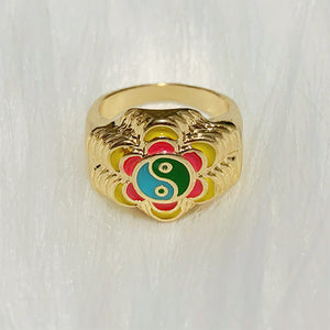 Flower Yin Yang Ring
