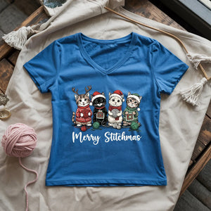 Merry Stitchmas Lady V-neck