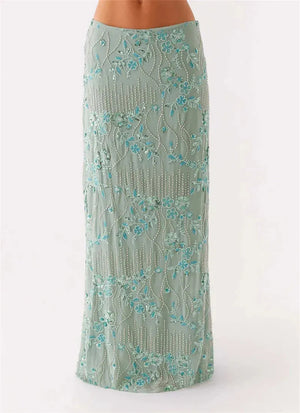 Sequin Embellished Maxi Skirt