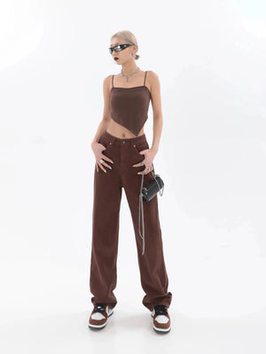 Star Pockets Wide Leg Jeans