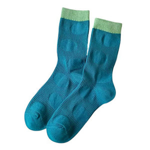 Blue & Green Patterned Socks