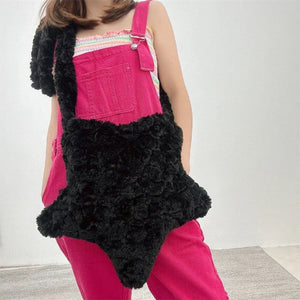 Pastel Star-Shaped Fuzzy Bag