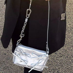 Silver Bows Shoulder Bag