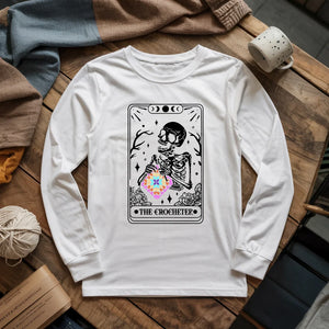 Skeleton Crocheter Tarot Long Sleeve T-shirt