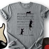 Climbing Cat On Musical Note T-Shirt