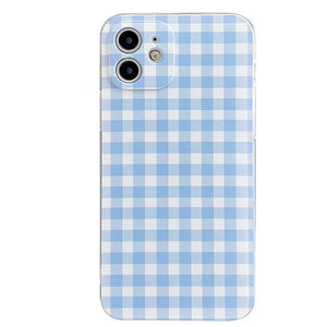 Baby Blue Plaid iPhone Case