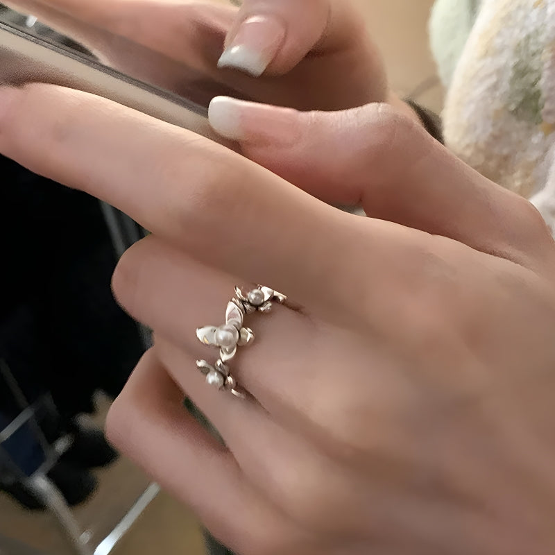 Beaded Floral Ring