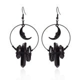 Black Moon Witch Crystal Earrings
