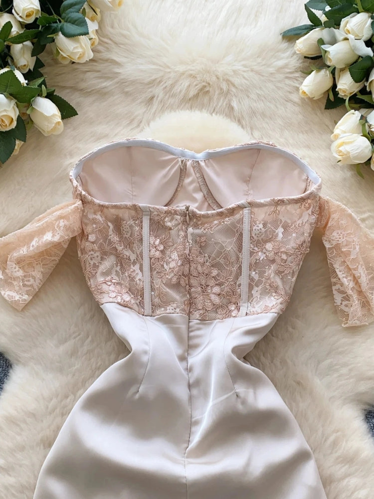 Corset Satin Maxi Dress