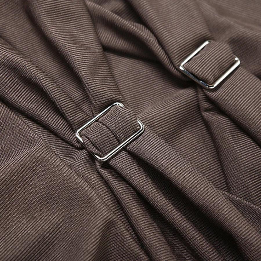 Cyberpunk Ruched Asymmetric Mini Dress