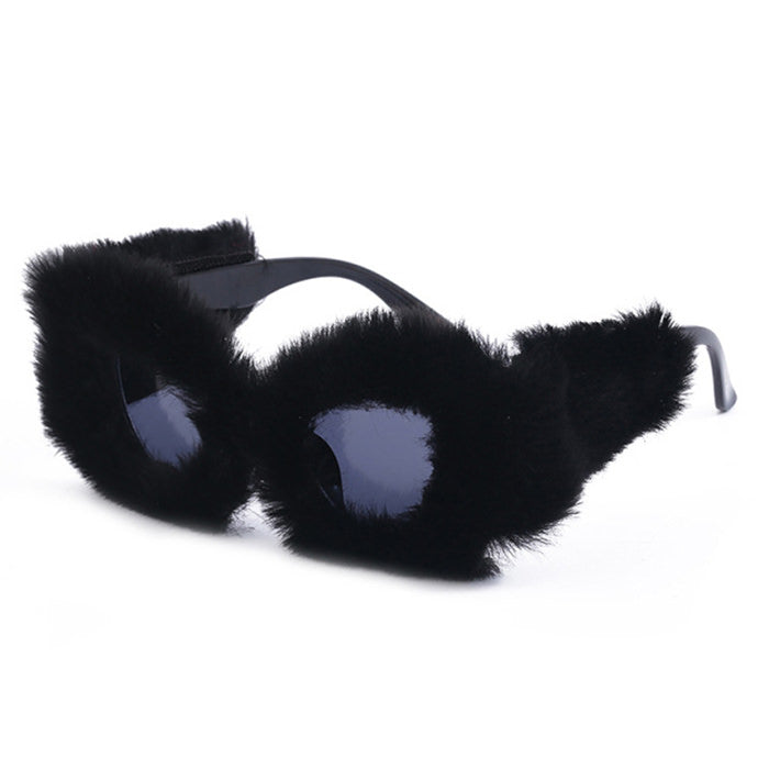 Fuzzy Cat Eye Sunglasses