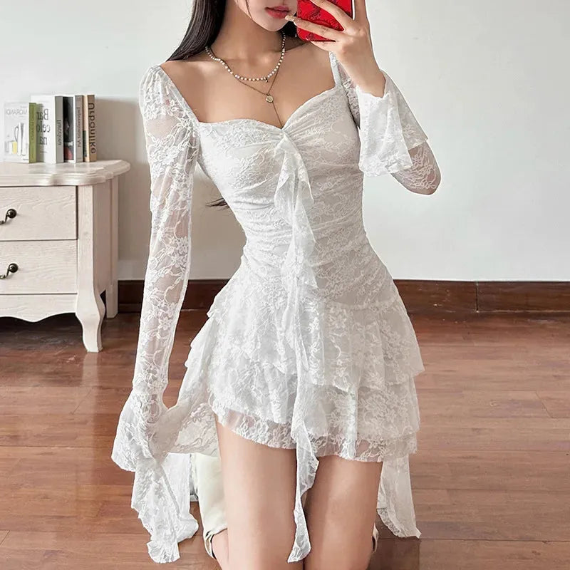 Goth Lace Mullet Mini Dress