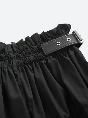 Grunge Ruched Midi Skirt