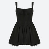 Lace Ruffled Corset Mini Dress