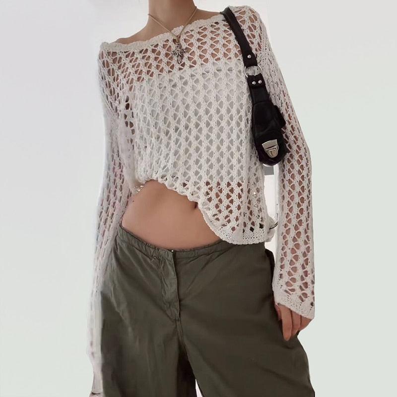 Long Sleeve Fishnet Top