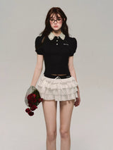 Low Rise Layered Mini Skirt