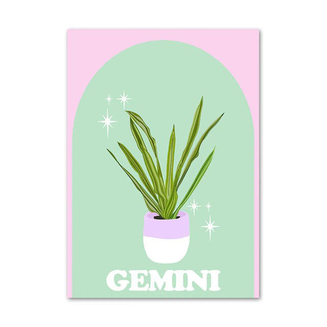 Pastel Zodiac Signs Canvas Poster
