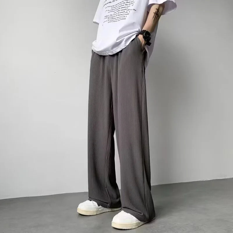 Pleated Straight Leg Pants