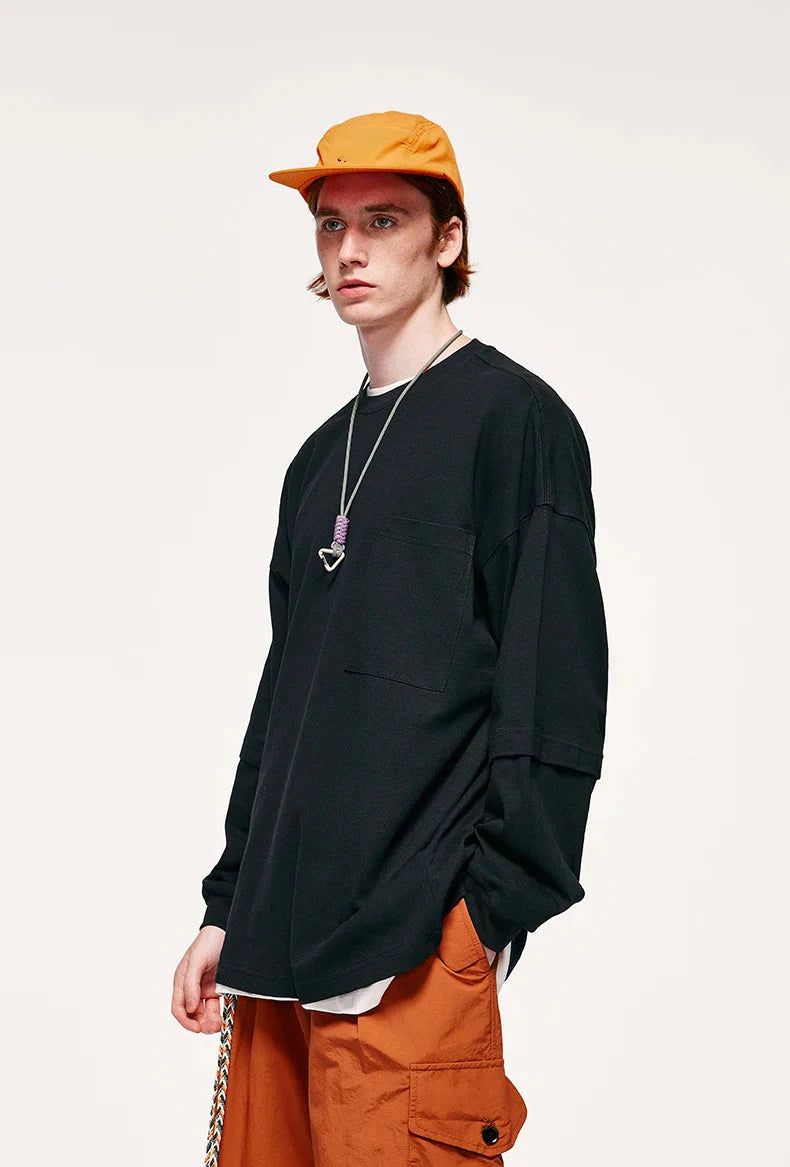 Pocket Layered Sweatshirt