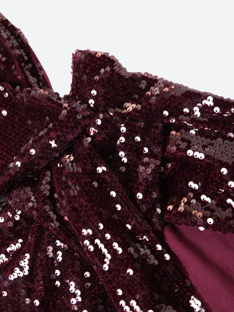 Sequined Backless Mini Dress