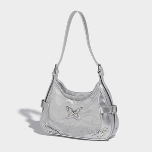 Silver Butterfly Shoulder Bag