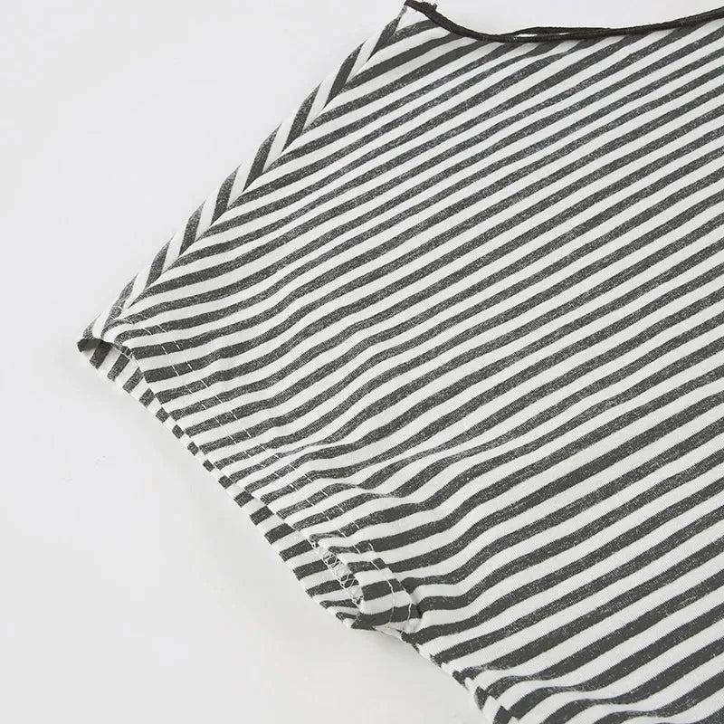 Striped Neck Tie Top