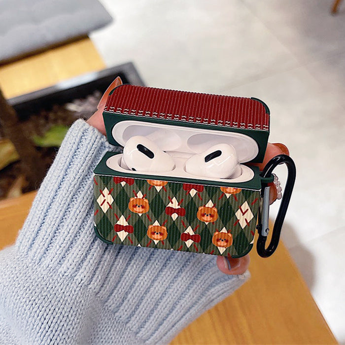 Teddy Red Bow Airpods Case
