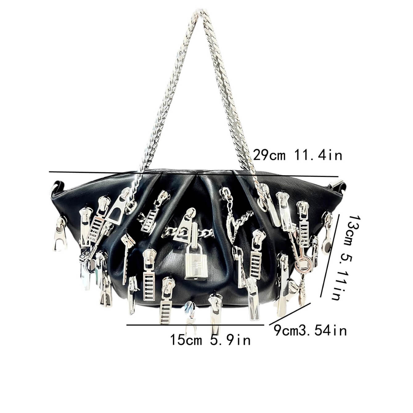 Weirdcore Zipper Charm Shoulder Bag