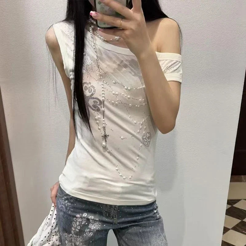 Y2K One Shoulder Top