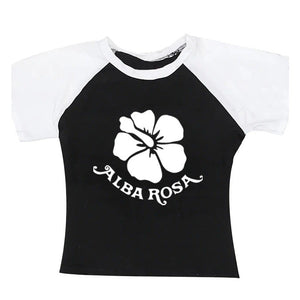 Y2K Alba Rosa Baby Tee