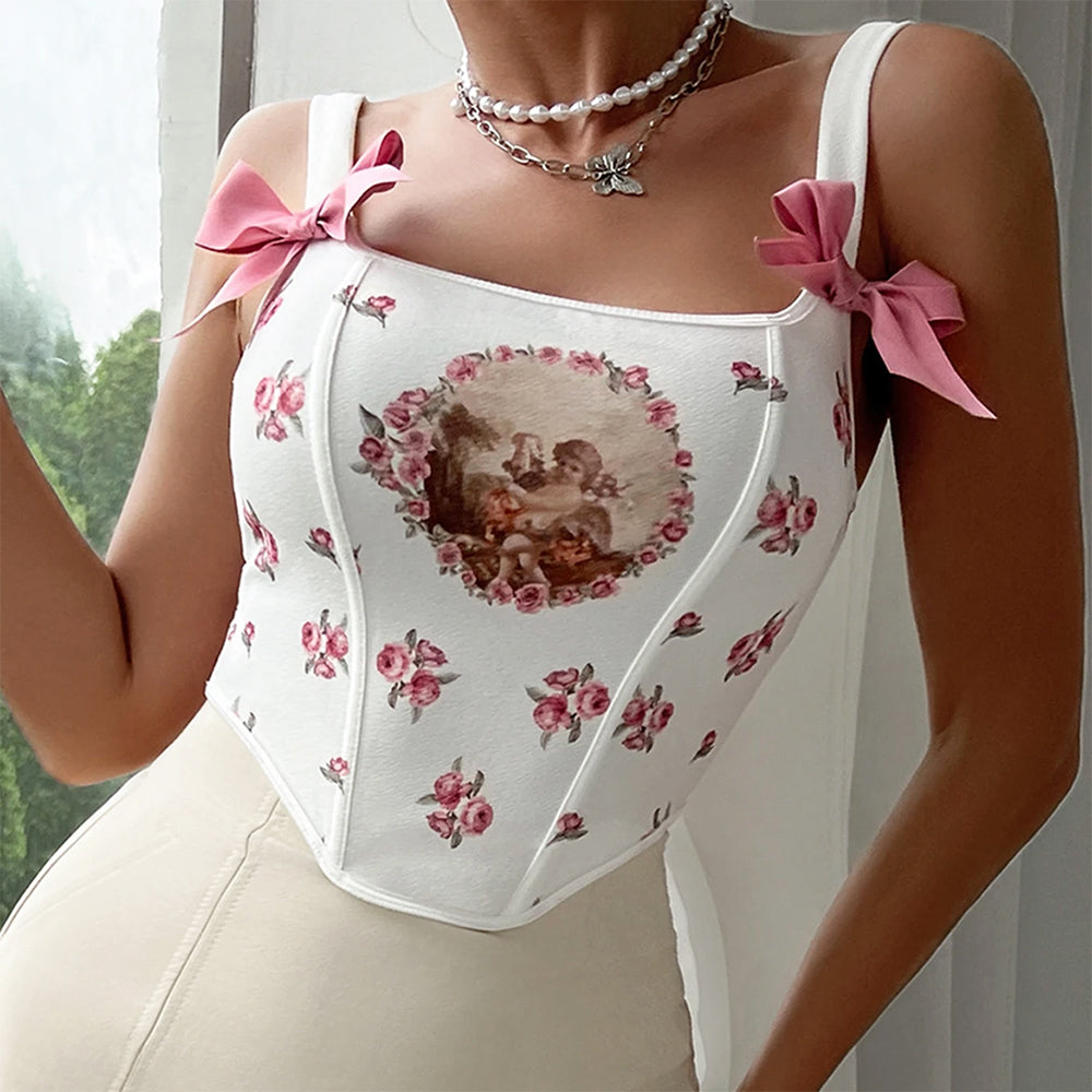 Angelcore Bow Straps Corset