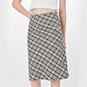 Gossip Goes Around Plaid Midi Skirt