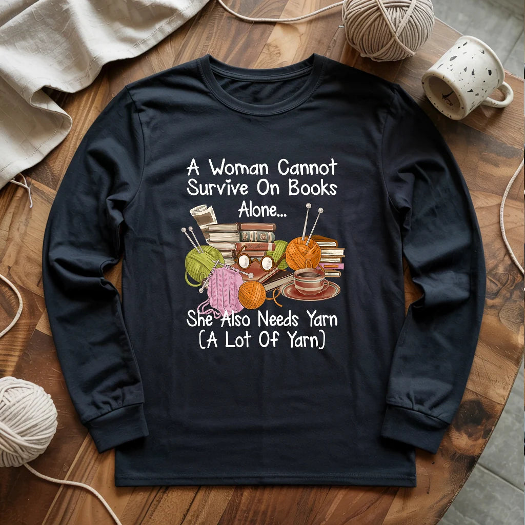 Books & Yarn Lover Long Sleeve T-shirt