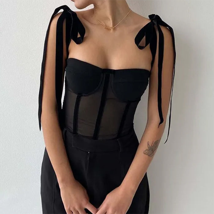 French Girl Bow Corset Top