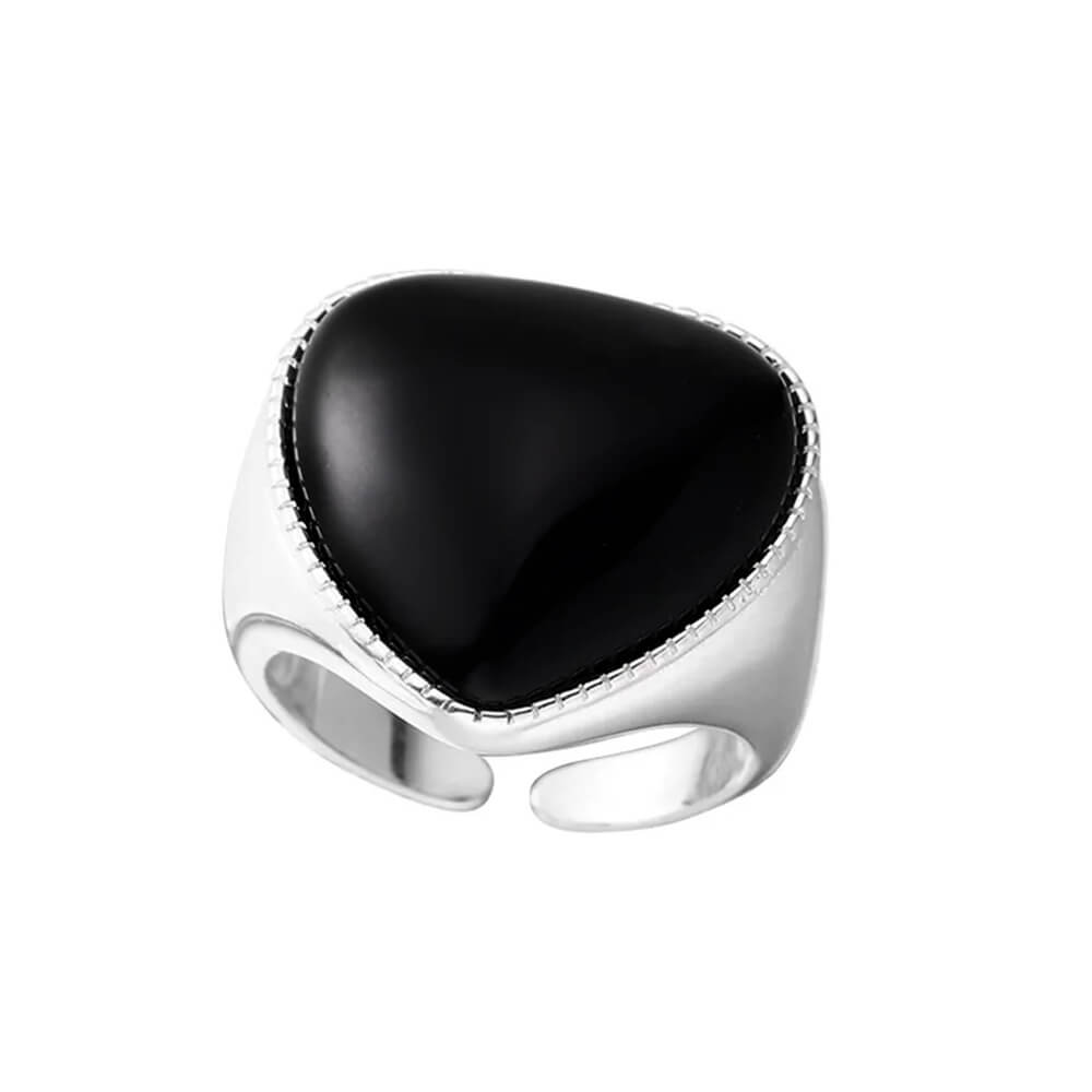 Black Heart Chunky Ring