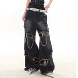 Model Behavior Chain Ripped Jeans