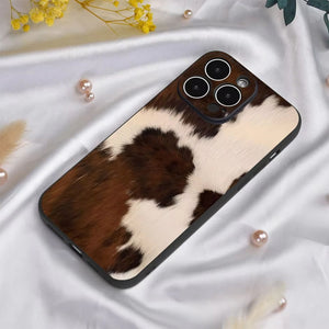 Brown Cow Print iPhone Case