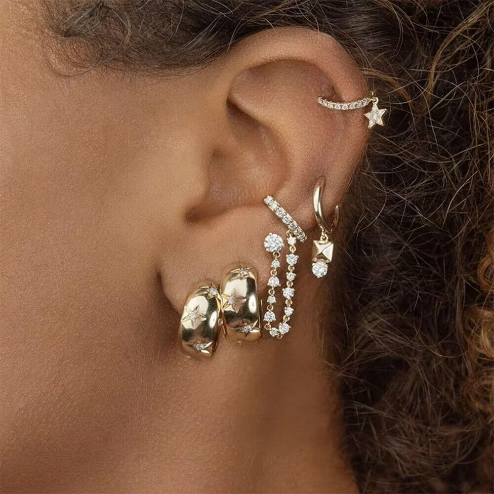 Celestial Magic Hoop Earrings