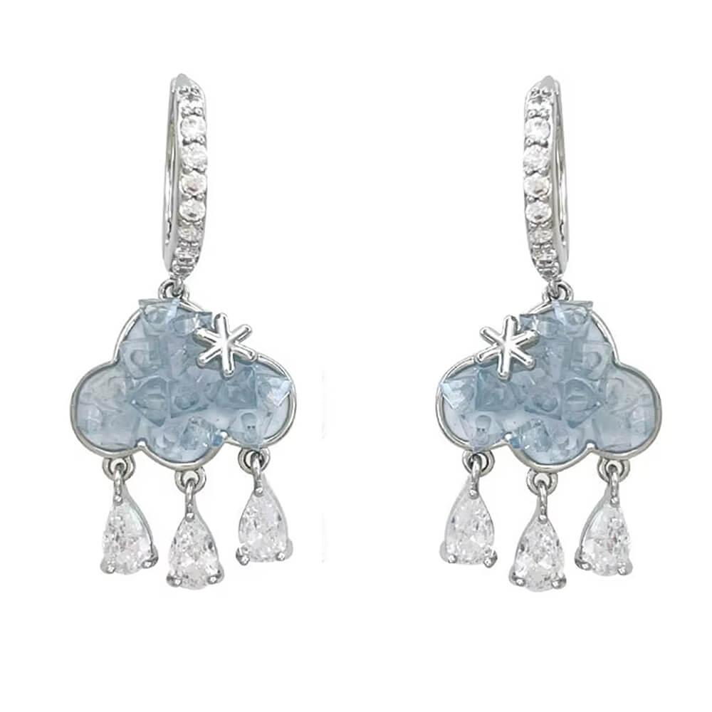 Cloud Crystal Drop Earrings