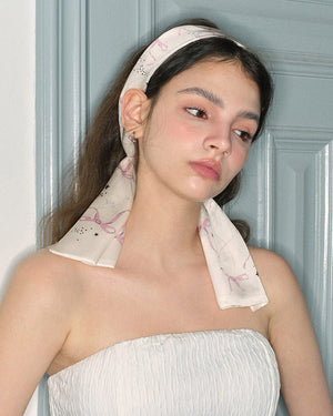 Coquette Aesthetic Bow Print Scarf