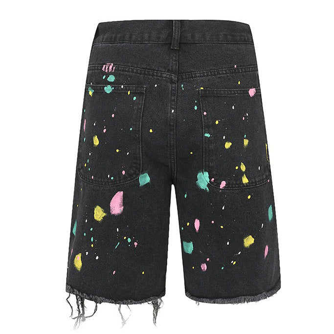 Indie Aesthetic Crochet Flower Denim Shorts