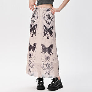 Fairy Grunge Butterfly Maxi Skirt