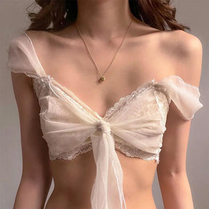 Fairycore Aesthetic Lace Crop Top