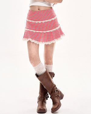Gingham Picnic Ruffle Skirt