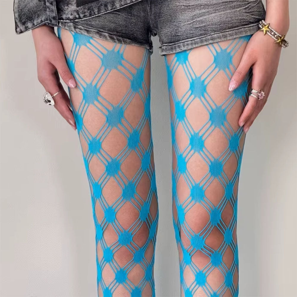 Grid Patterned Mesh Tights