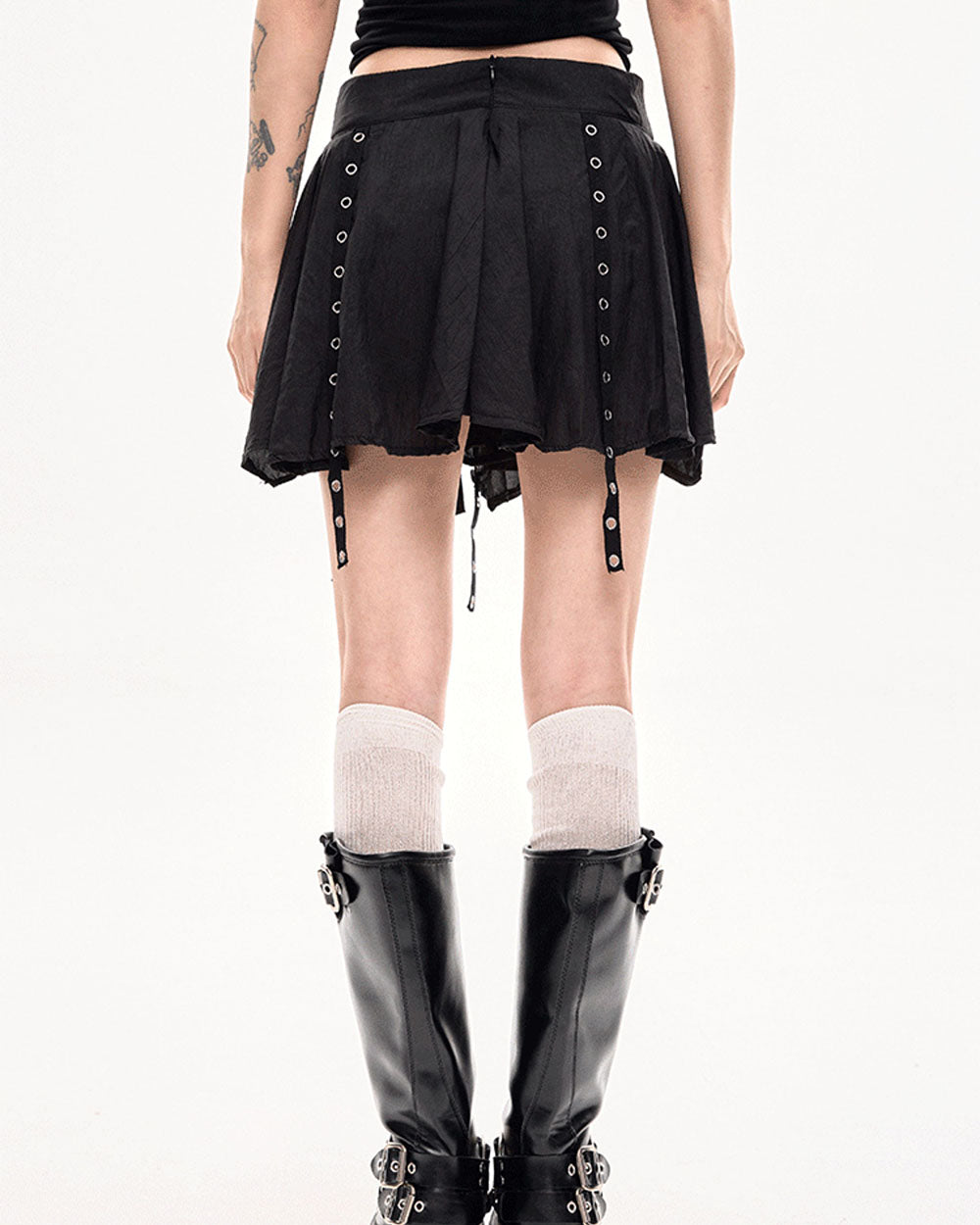 Grunge Sleaze Layered Mini Skirt